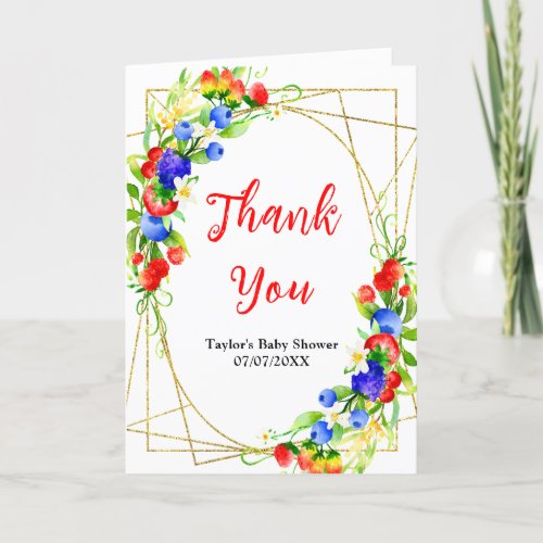 Summer Mixed Berries Baby Shower Thank You Card