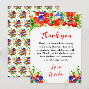 Summer Mixed Berries Baby Shower Thank You Card