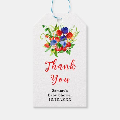 Summer Mixed Berries Baby Shower Thank You Gift Tags