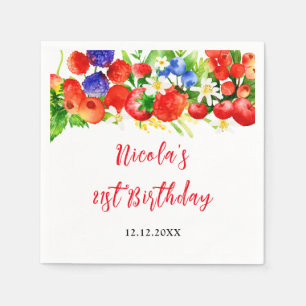 Summer Mixed Berries Birthday Napkins