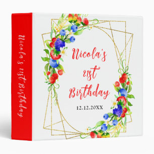 Summer Mixed Berries Birthday Party Photo Album 3 Ring Binder