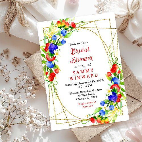 Summer Mixed Berries Bridal Shower Invitation