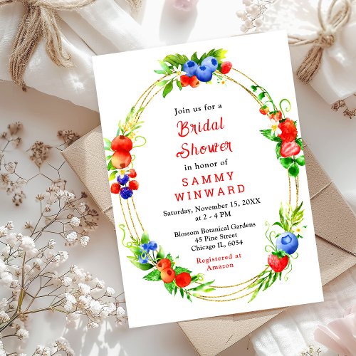 Summer Mixed Berries Bridal Shower Invitation