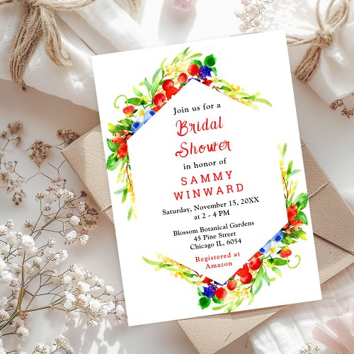 Summer Mixed Berries Bridal Shower Invitation