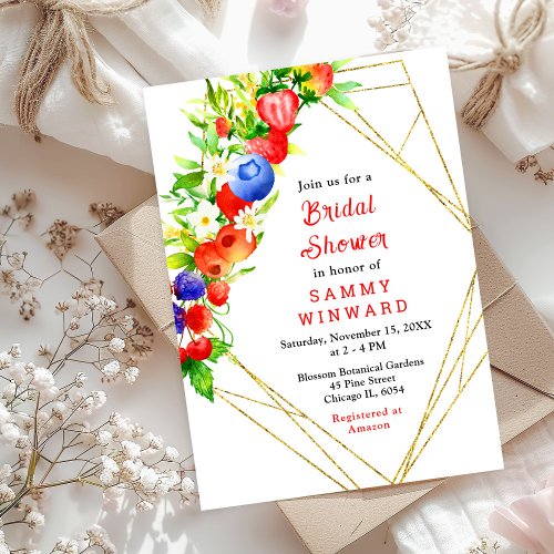 Summer Mixed Berries Bridal Shower Invitation