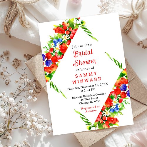 Summer Mixed Berries Bridal Shower Invitation