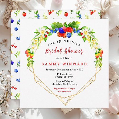 Summer Mixed Berries Bridal Shower Invitation