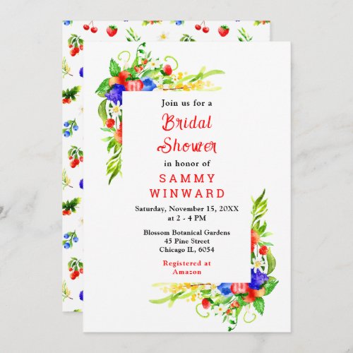 Summer Mixed Berries Bridal Shower Invitation