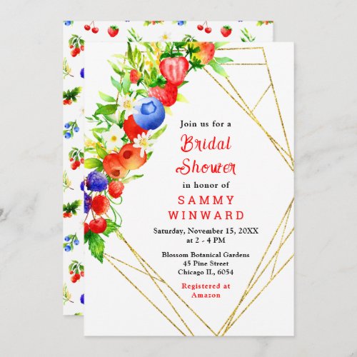 Summer Mixed Berries Bridal Shower Invitation