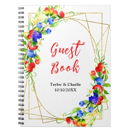 Summer Mixed Berries Wedding Guest Book