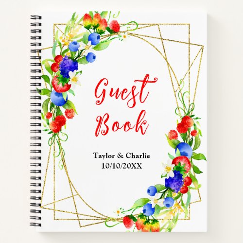 Summer Mixed Berries Wedding Guest Book