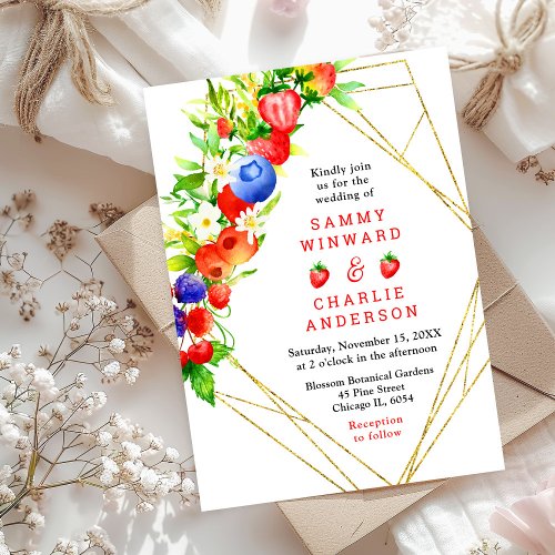 Summer Mixed Berries Wedding Invitation