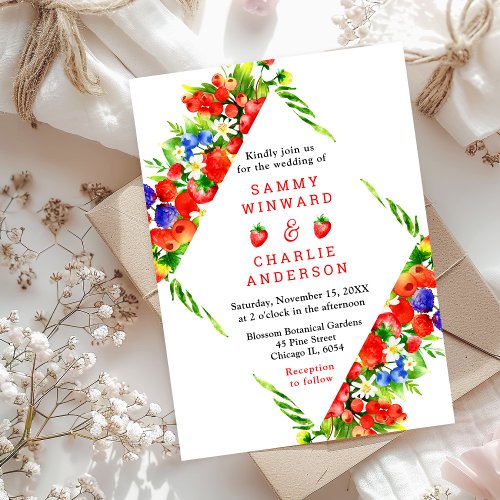 Summer Mixed Berries Wedding Invitation