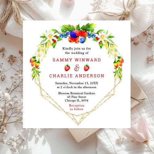 Summer Mixed Berries Wedding Invitation