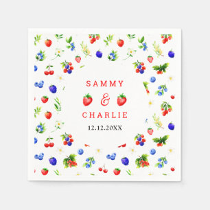 Summer Mixed Berries Wedding Napkins
