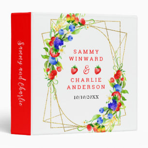 Summer Mixed Berries Wedding Photo Album 3 Ring Binder