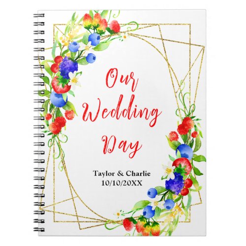 Summer Mixed Berries Wedding Planner Notebook