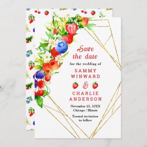 Summer Mixed Berries Wedding Save The Date