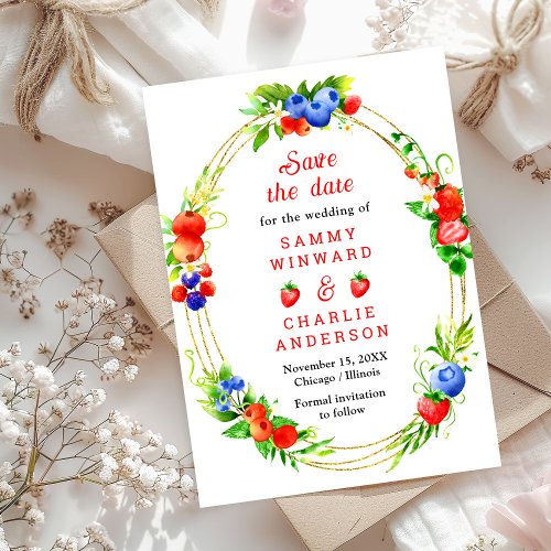 Summer Mixed Berries Wedding Save The Date