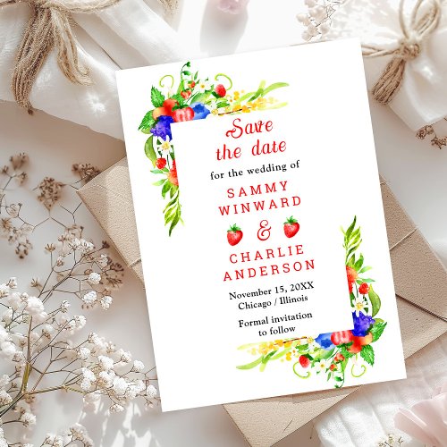 Summer Mixed Berries Wedding Save The Date