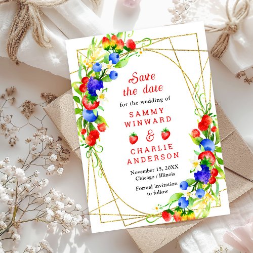 Summer Mixed Berries Wedding Save The Date