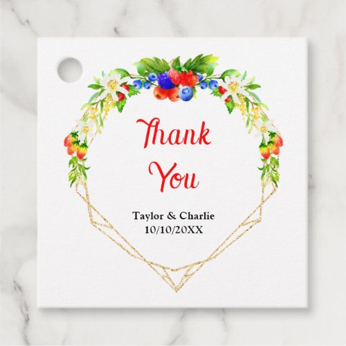 Summer Mixed Berries Wedding Thank You Favor Tags