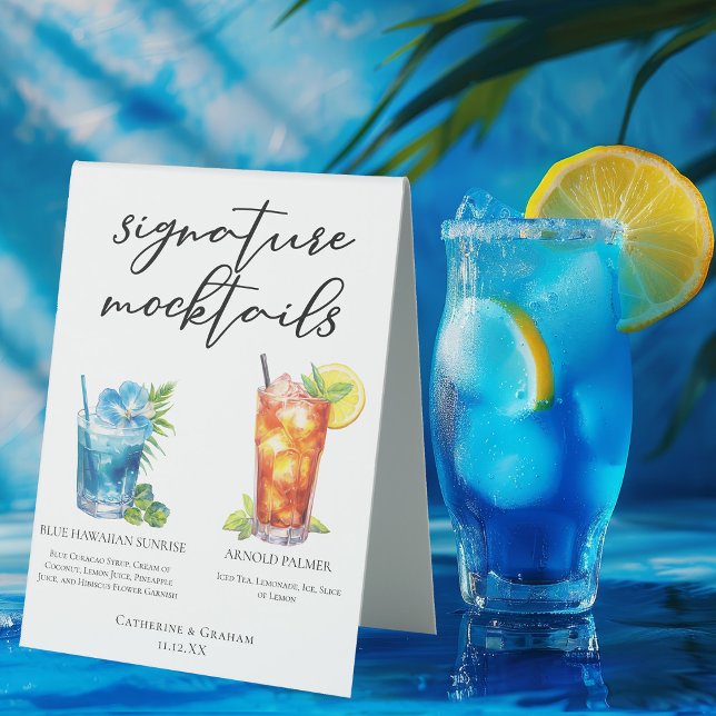 Summer Mocktails Blue Hawaiian Arnold Palmer Table Tent (Creator Uploaded)