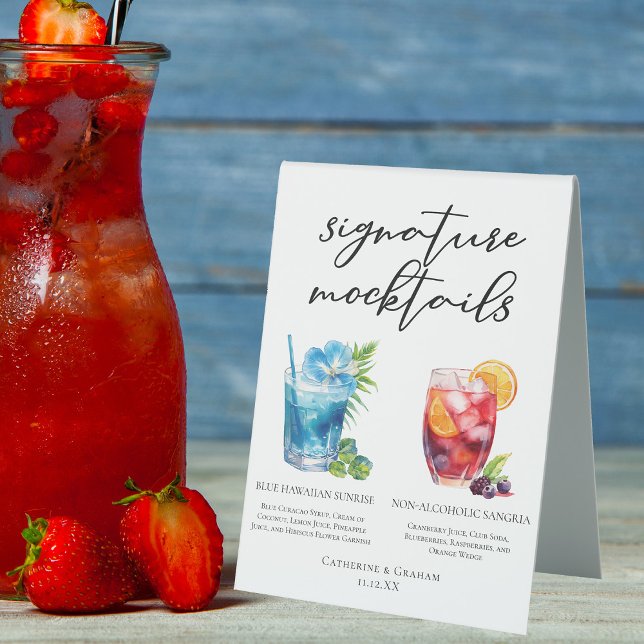 Summer Mocktails Blue Hawaiian Sangria Table Tent (Creator Uploaded)