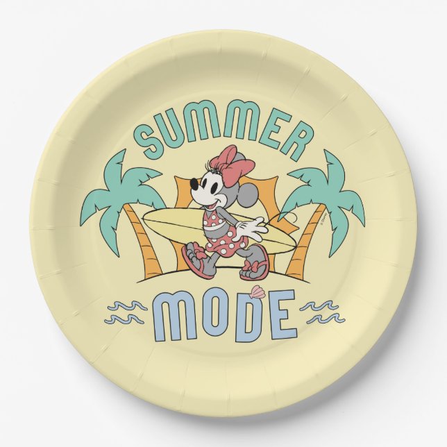 Summer Mode Minnie Mouse Paper Plates (Front)
