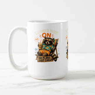 Summer Mode ON – No Plans, Just Chill 🦝☕ Coffee Mug