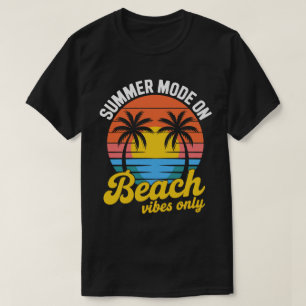 Summer Mode On Retro Sunset Beach Tee