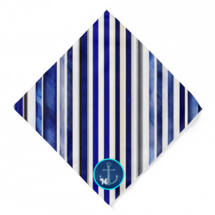 Summer Modern Navy Blue Boat Stripes Collection Bandana