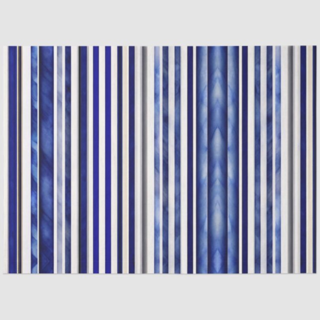 Summer Modern Navy Blue Boat Stripes Collection Tissue Paper (Front)