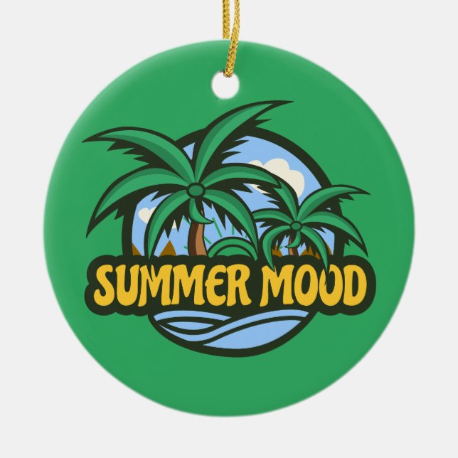 Summer Mood Ceramic Ornament (Front)