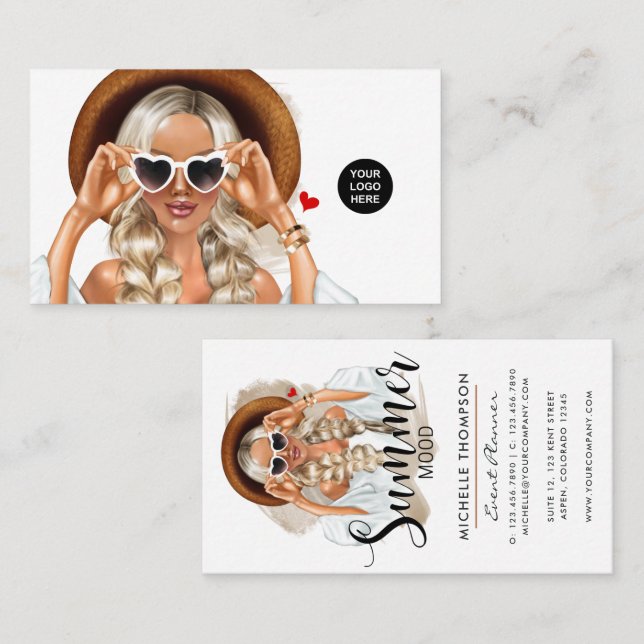 Summer Mood Fashion Event Planner Business Card (Front/Back)