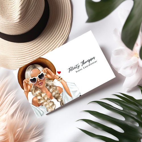 Summer Mood Fashion Event Planner QR Code Business Card