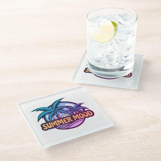 Summer Mood Glass Coaster (Angled)
