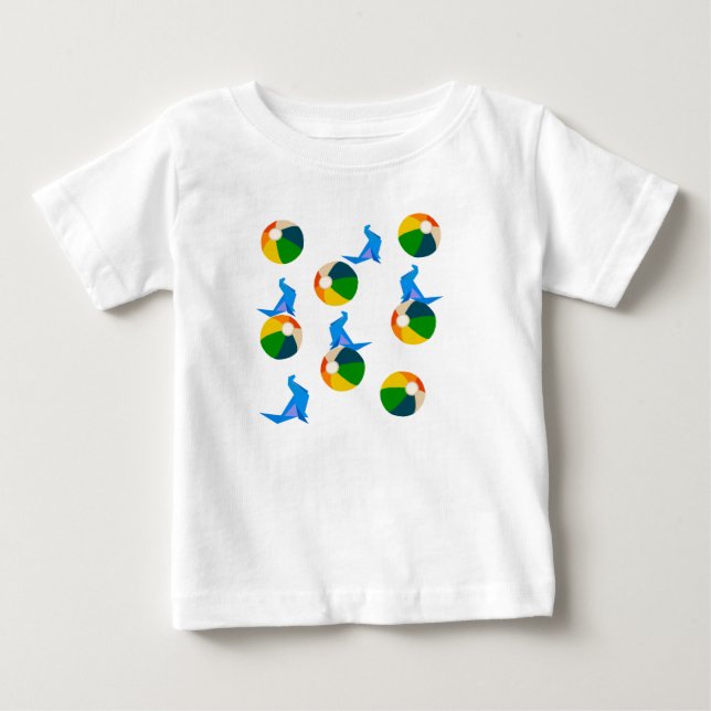 Summer Mood Toddler Ruffle Tee, White Baby T-Shirt (Front)