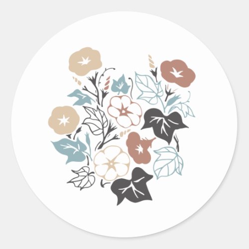 Summer Morning Glory Garden Classic Round Sticker