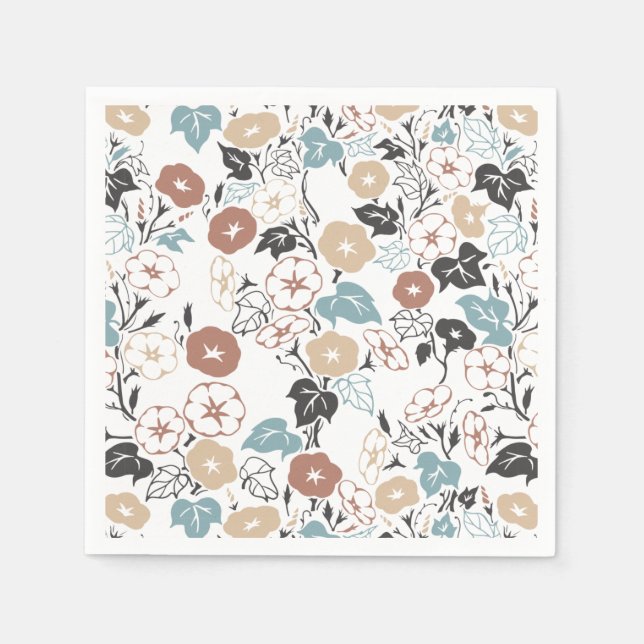 Summer Morning Glory Garden Napkins (Front)