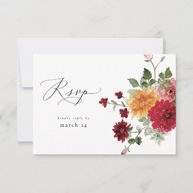 Summer Multi Color Floral w Meal RSVP  (Front)