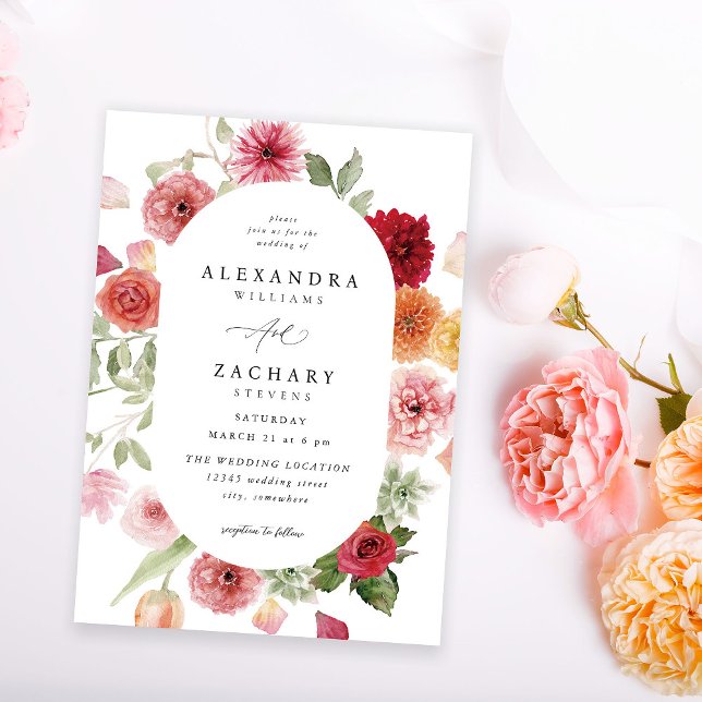 Summer Multi Color Floral Wedding 2 Invitation (Creator Uploaded)