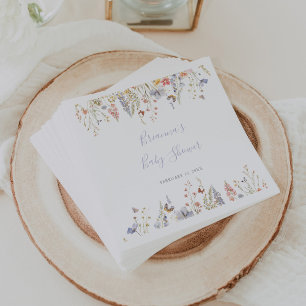 Summer Multicolor Wildflower Baby Shower Napkins