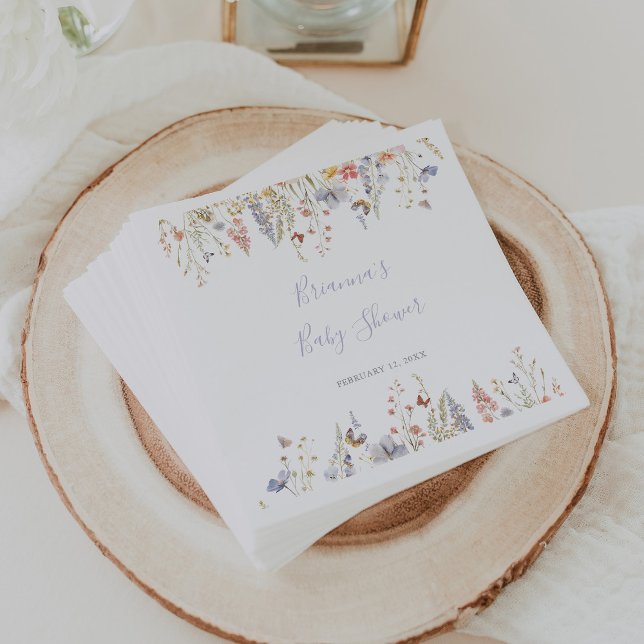 Summer Multicolor Wildflower Baby Shower Napkins (Creator Uploaded)