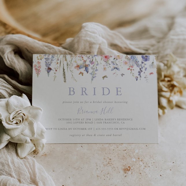 Summer Multicolor Wildflower Bride Bridal Shower Invitation (Creator Uploaded)