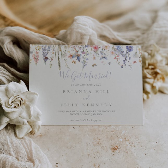 Summer Multicolor Wildflower Elopement Announcement (Creator Uploaded)