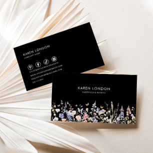 Summer Multicolor Wildflower Gardener & Florist Business Card