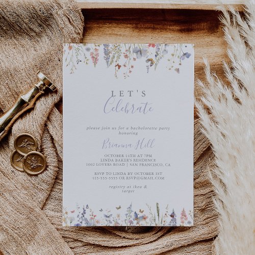 Summer Multicolor Wildflower Let's Celebrate Party