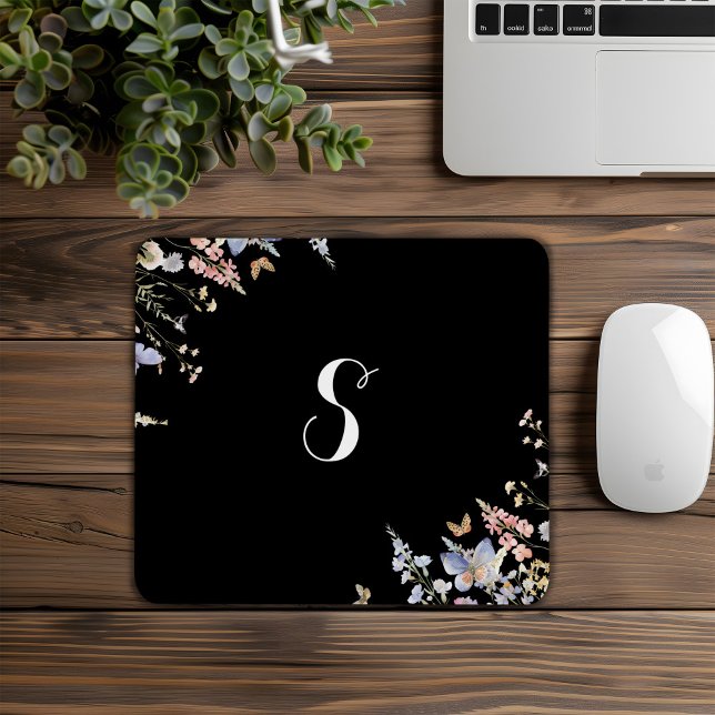  Summer Multicolor Wildflower Monogram Simple Mouse Pad (Creator Uploaded)