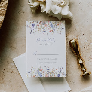 Summer Multicolor Wildflower RSVP Card